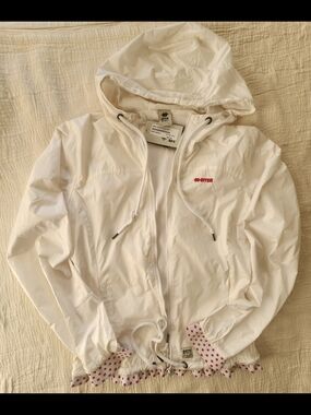 White Hooded Windbreaker Jacket